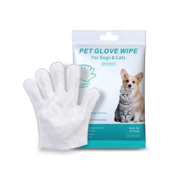 Pet supplies pet ear cleaning wipes ear care finger cots ear cleaning ﻿ - Pet No-Wash Gloves (6 Pieces) 1 Bag
