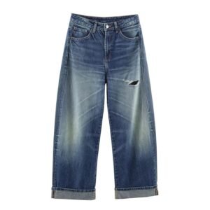 Mid waist loose ripped jeans - Blue,